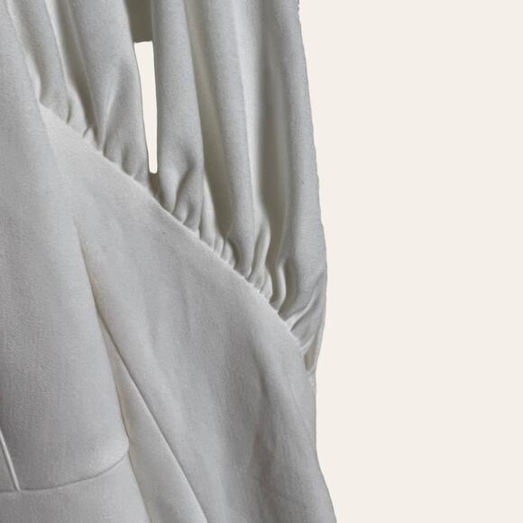 Tibi Florence White Long Puff Sleeve Mini Dress Size 2 - Picture 10 of 13